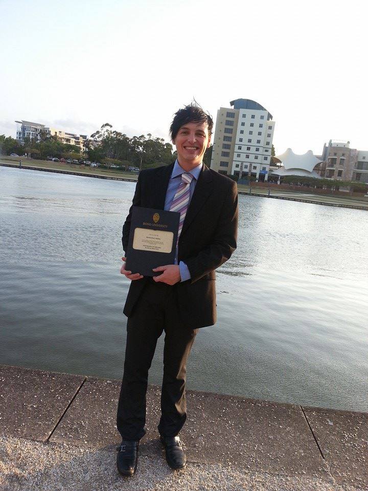 Receiving an award at Bond University
